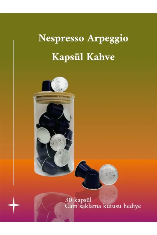 Nespresso Arpeggio Kapsül Kahve 30 Adet + Cam Saklama Kavanozu Hediye