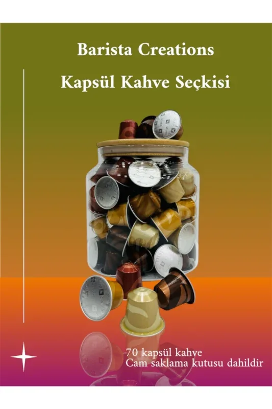 Nespresso Barista Creations Seri 7 Kutu (70 Kapsül) + Cam Saklama Kutusu Hediye