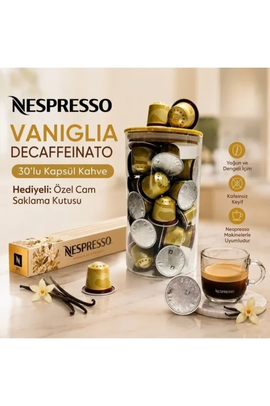 Nespresso Kapsül Kahve Vaniglia Decaffeinato 3×10’lu Hediyeli