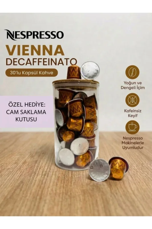 Nespresso Kapsül Kahve Vienna Decaffeinato 3×10’lu Hediyeli