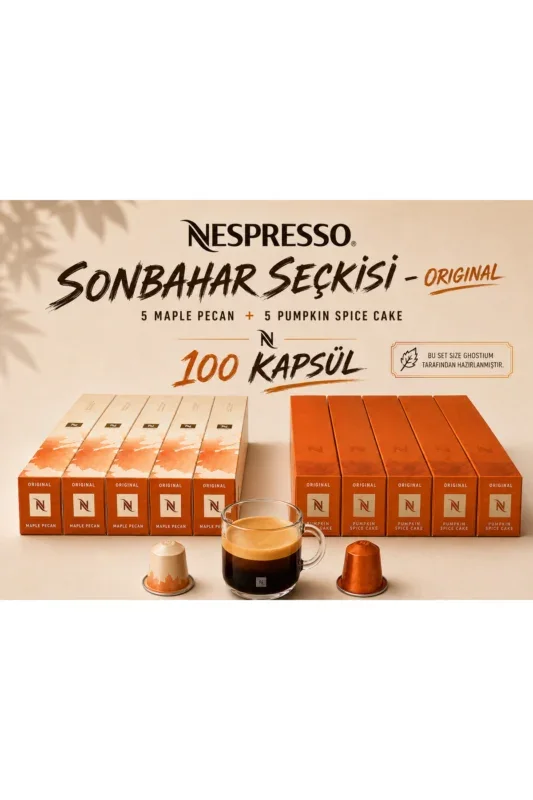 Nespresso SONBAHAR SEÇKİSİ 100 KAPSÜL  (Maple Pecan – Pumpkin Spice Cake)
