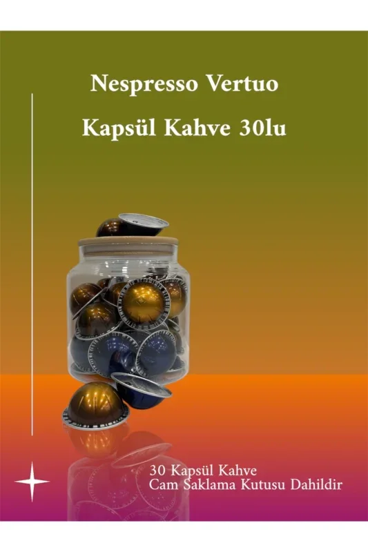 Nespresso Vertuo Kapsül Kahve Deneme Seti 30lu + Cam Saklama Kutusu Hediye