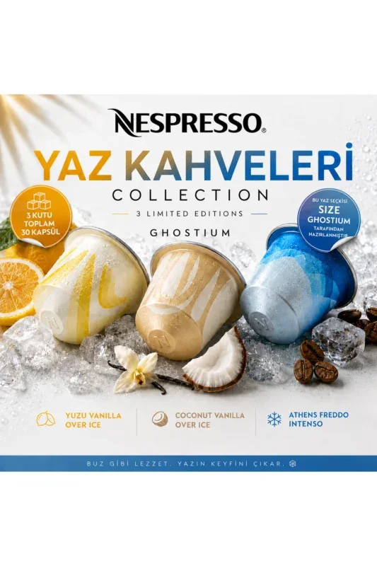 Nespresso Yaz Kahveleri Soğuk Kahve 3 ‘lü set Coconut – Yuzu – Athens Freddo intenso ( 30 Kapsül )