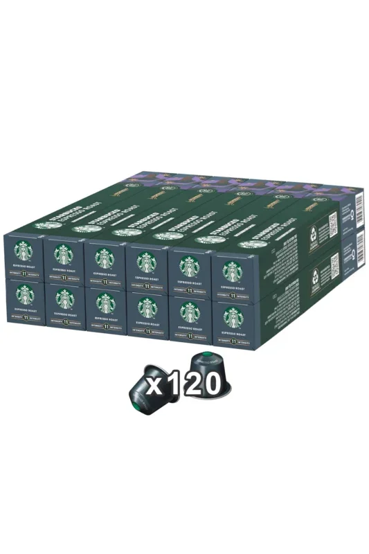 Starbucks Espresso Kapsül Kahve 10lu Paket x 12 Adet – 120 Kapsül Nespresso Uyumlu
