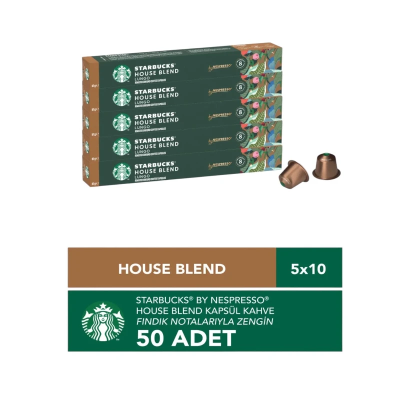 Starbucks House Blend Nespresso Uyumlu Kapsül Kahve 50 Adet görseli