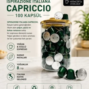 Nespresso Kapsül Kahve Capriccio 100 Kapsül + Kutu Hediyeli
