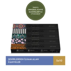 Nespresso Şehirlerden İlham Alan Kahveler - 50 Kapsül, farklı aromalar